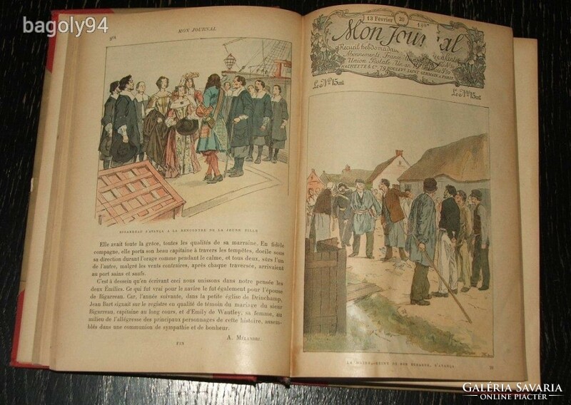 MON JOURNAL Recueil illustré en Couleurs 1897 - antik francia gyermeklap évfolyama bekötve