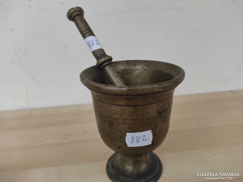 Antik patika konyhai eszköz bronz mozsár gyógyszerész szerszám 18. - 19. század 882 7431
