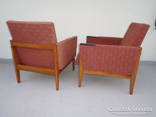 Retro armchair 2 pieces of vintage design with a particularly rare shape