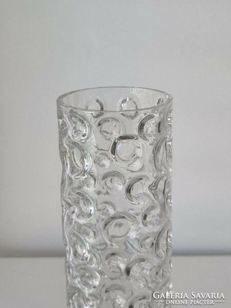 Ritka Hirschberg skandináv stílusú  üveg "buborék"  váza - Wilhelm Braun dizájn  '70-es évek