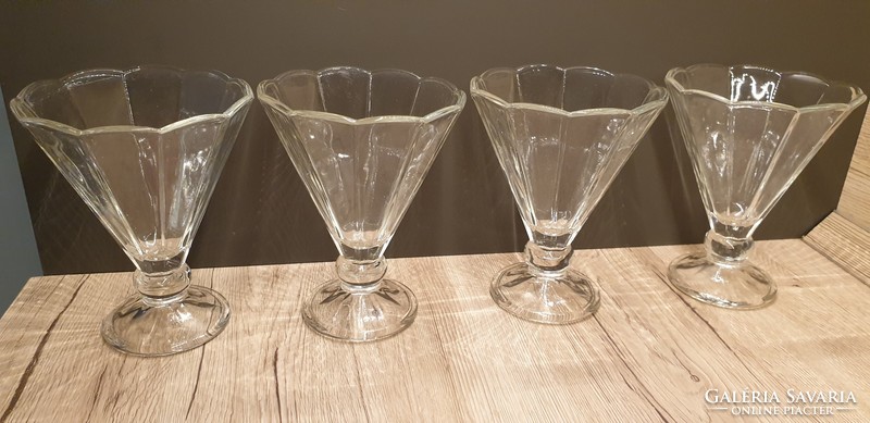 Old glass ice cream, dessert glasses, glasses