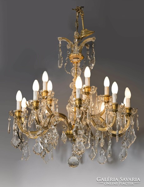 Maria Theresa-style crystal chandelier (12 arms)