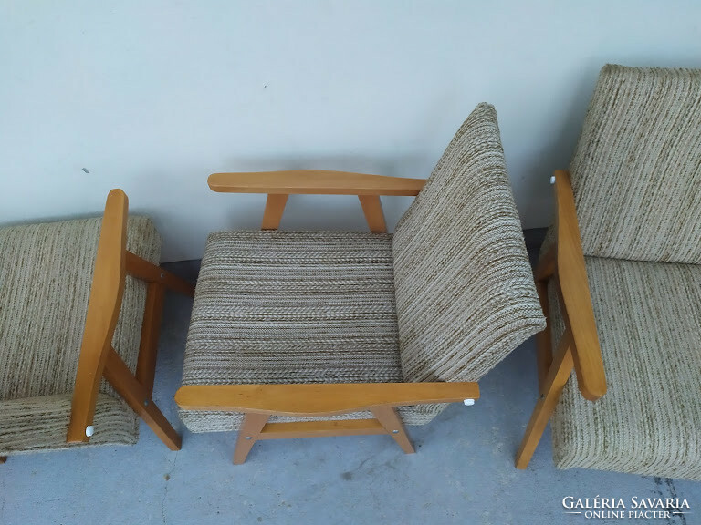 Retro fotel bútor lakkozott fa karfás kárpitozott szék 12 darab 4947