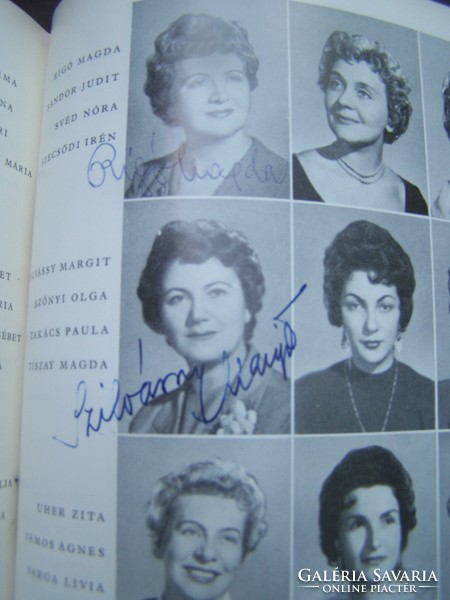 A collection of autographs from the artists of the Hungarian State Opera House, Mihály Székely, Mária Gyurkovits...