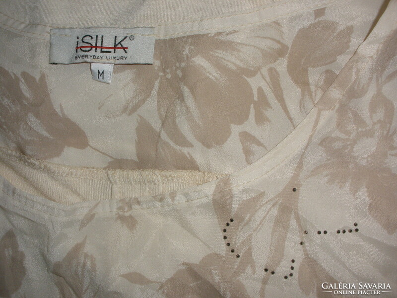 Cream - beige silk top