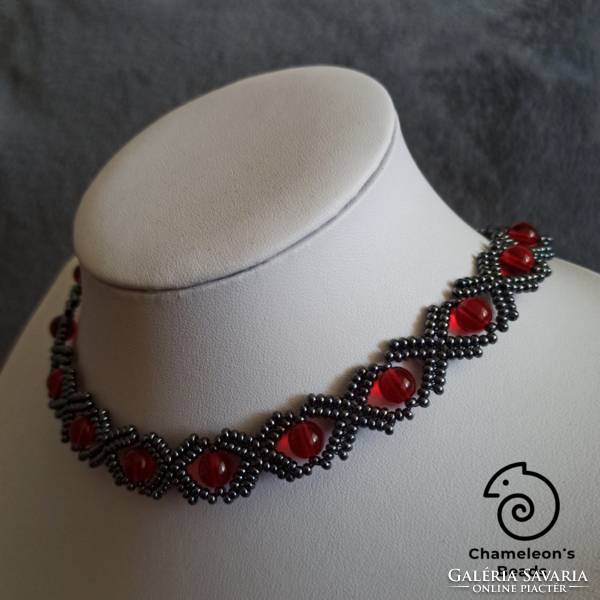 "Egyptian Red Eyes Beading Set" egyiptomi stílusú gyöngyfűzött ékszer szett