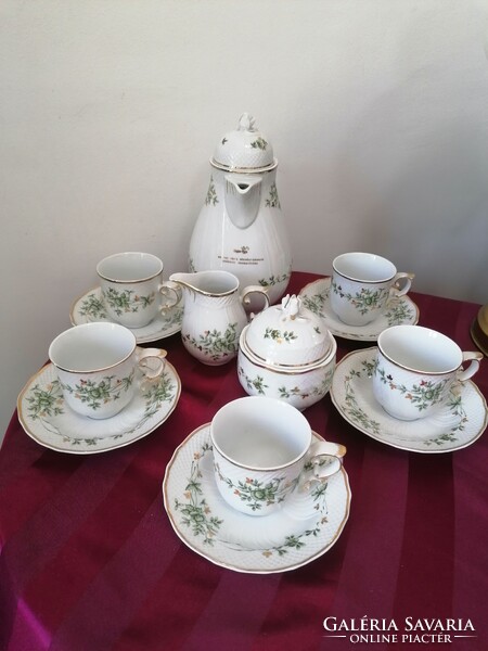 Hollóházi Erika patterned mocha - coffee set for 5 people