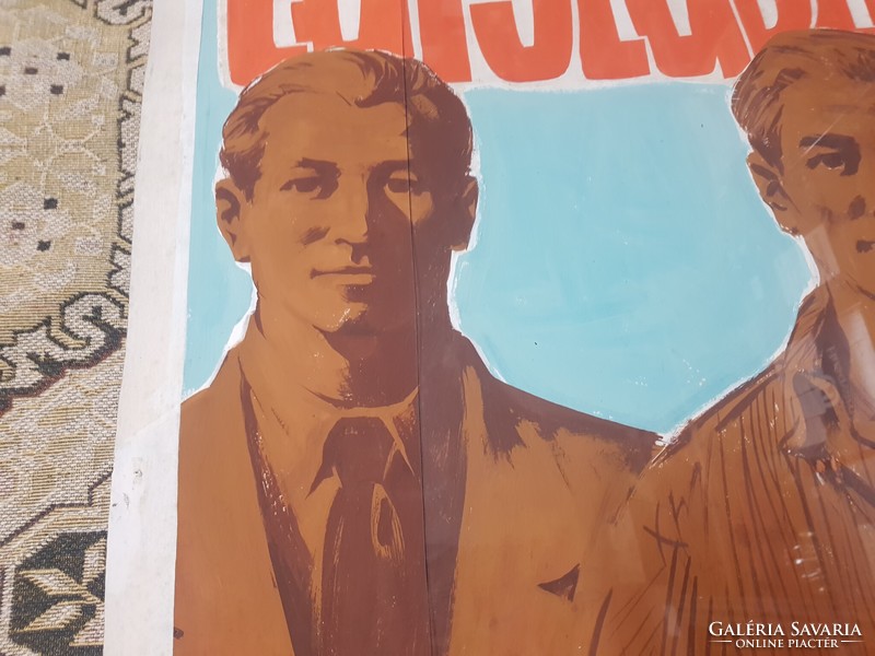 Régi kommunista propaganda plakát.Balogh László