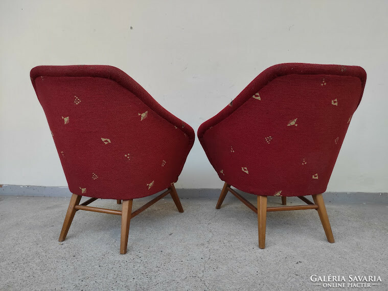 Retro fotel bútor eredeti kárpitozott kagyló fotel szék 2 darab 5471