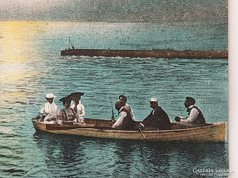 Régi képeslap 1916 Balaton esti hangulat levelezőlap
