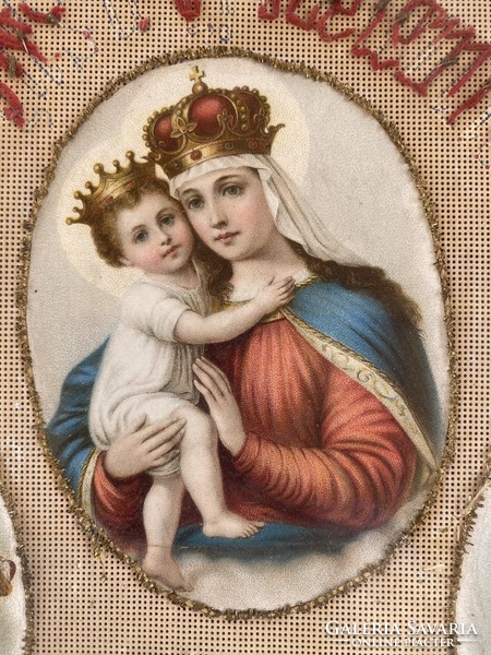 Oh, szűz Mária segíts a győzelemhez - I. világháborús hímzett táblakép