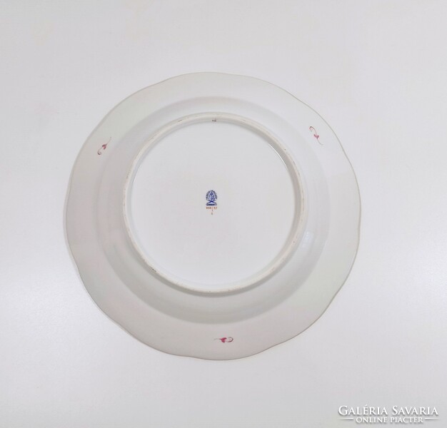 Herend, deep plate with purple Appony pattern (503), hand-painted porcelain, flawless! (J372)