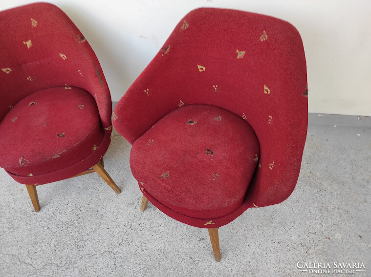 Retro fotel bútor eredeti kárpitozott kagyló fotel szék 2 darab 5471