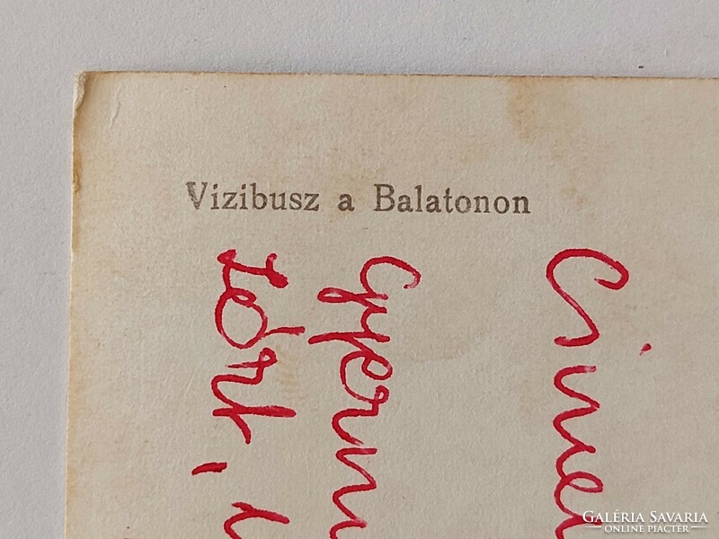 Régi képeslap 1964 vizibusz a Balatonon fotó levelezőlap