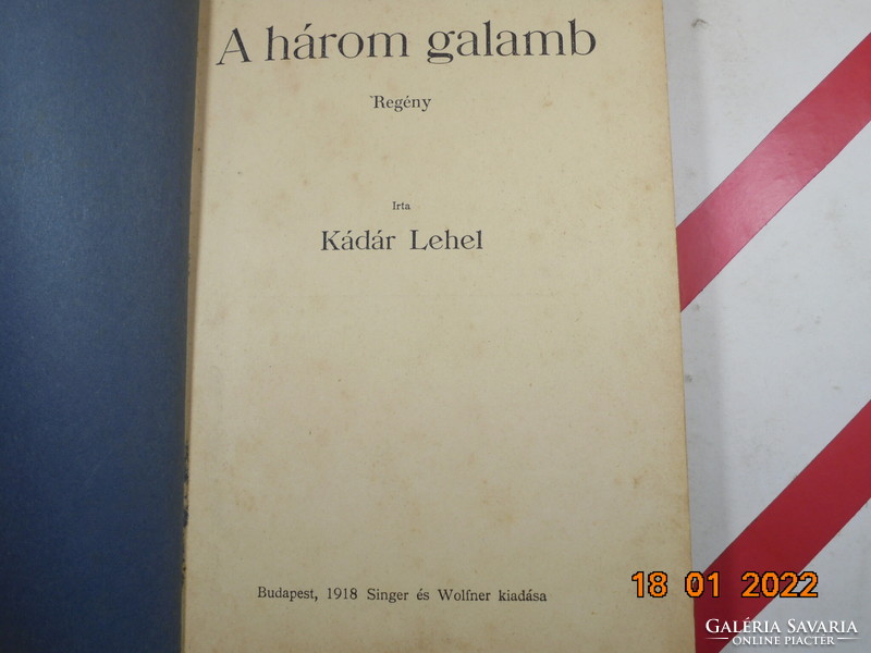 The teachers of Hungarian literature, Kádár Lehel: the three pigeons, antique book, 1918 edition