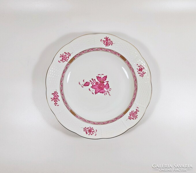 Herend, deep plate with purple Appony pattern (503), hand-painted porcelain, flawless! (J372)