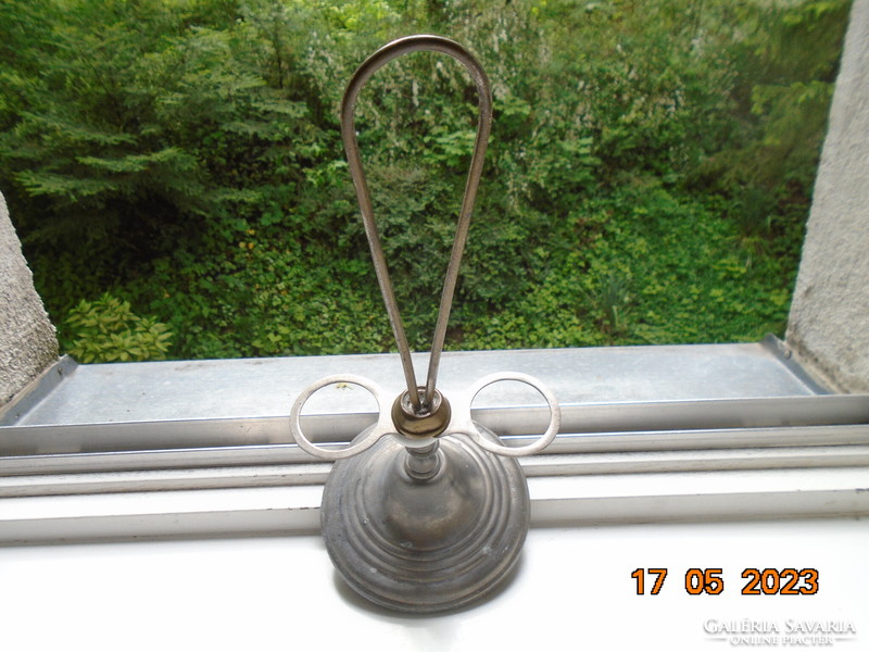 Antique spice rack with pewter base and porcelain ring, in mint condition