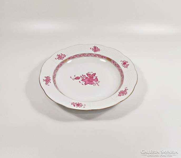 Herend, deep plate with purple Appony pattern (503), hand-painted porcelain, flawless! (J372)