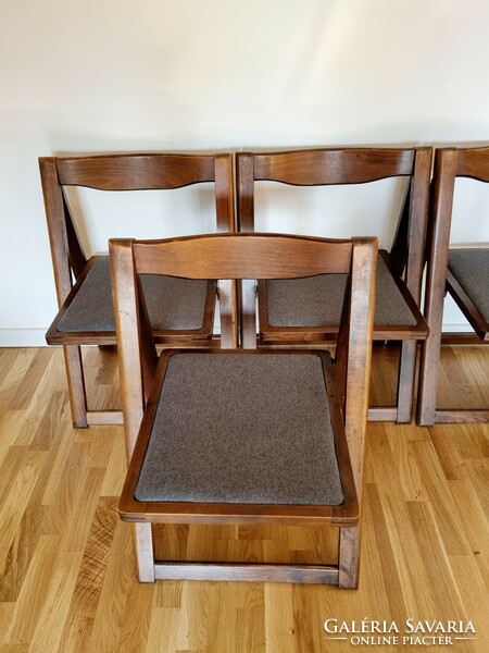 Mid-century modern folding solid wood chairs