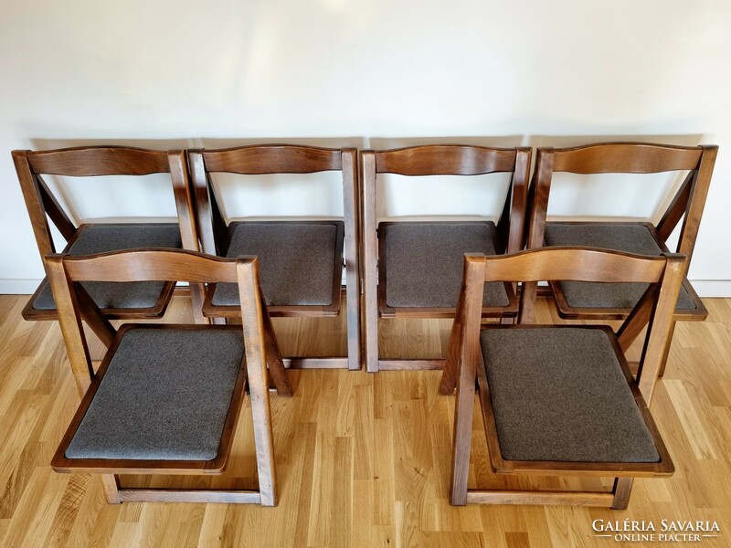 Mid-century modern folding solid wood chairs