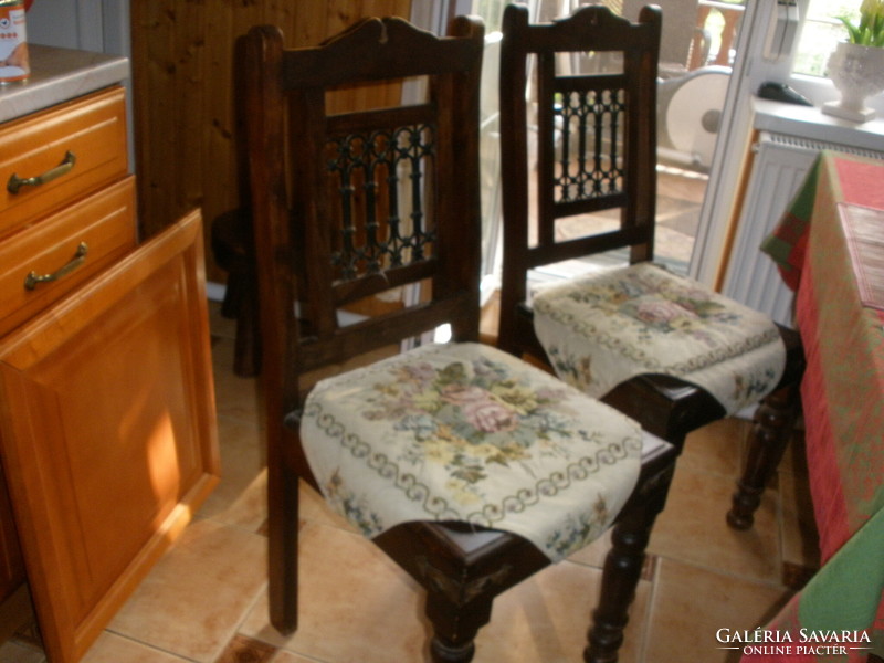 2 solid wood dining chairs for sale