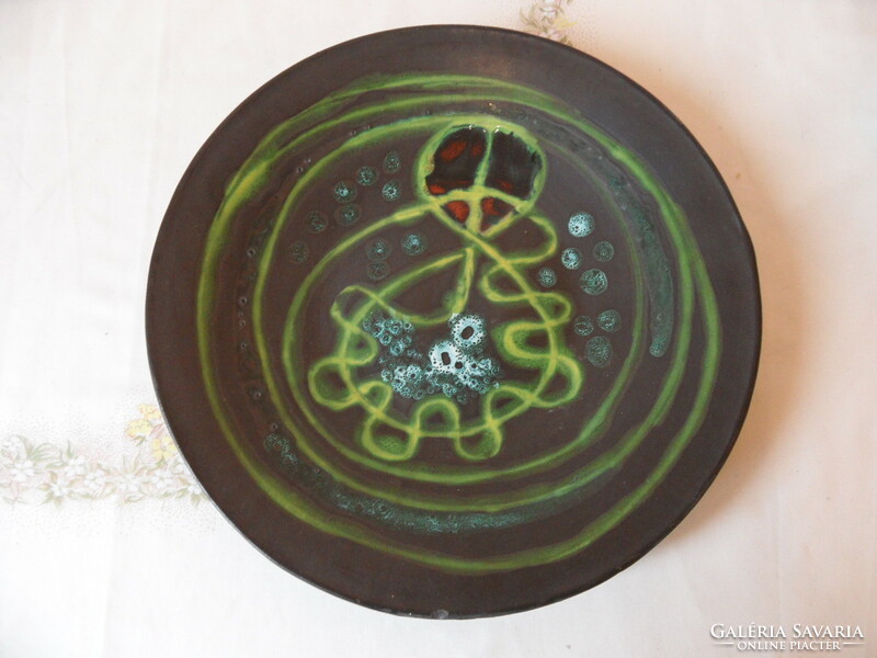 Larger industrial artist ceramic wall plate