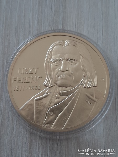 Ferenc Liszt 24-carat gold-plated commemorative medal 2012 unc great Hungarians series