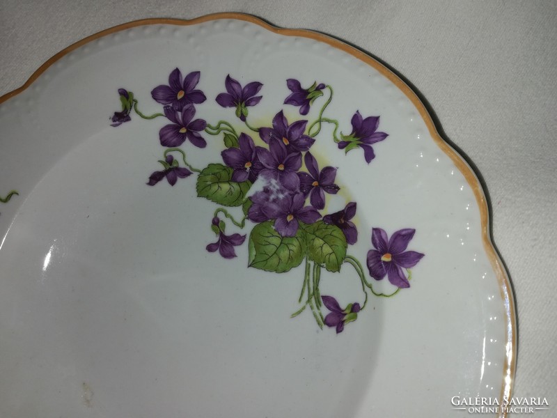 Zsolnay violet, beaded, deep wall plate
