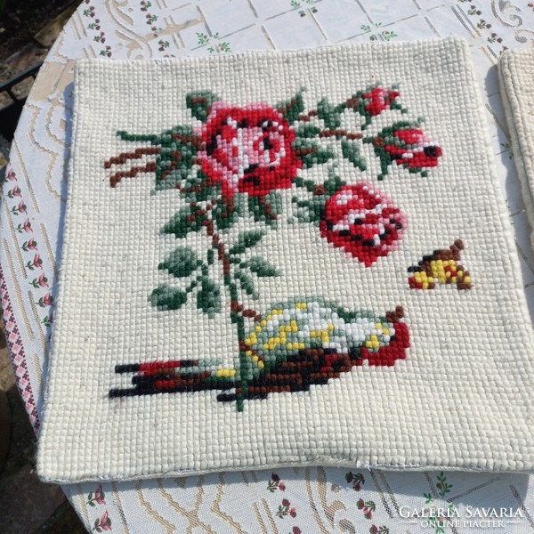 Old - wool - embroidered pillow cover