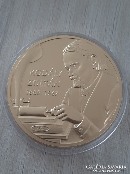 Zoltán Kodály, the world-famous music teacher, commemorative medal coated with 24 carat gold in unc capsule 2012