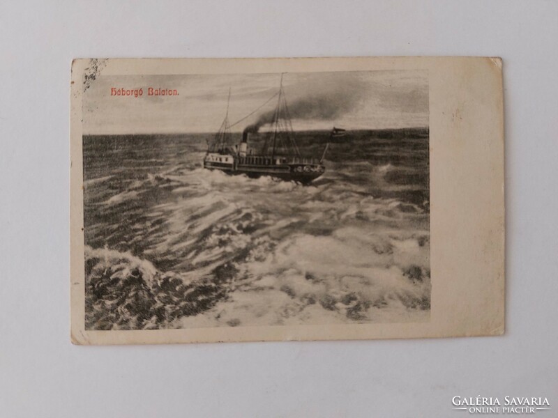 Old postcard 1910 rowdy Balaton photo postcard baross ship