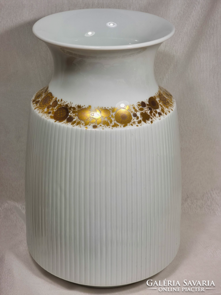 Nagy méretű rosenthal német porcelán aranyfestett váza / Studio darab, Tapio Wirkkala tervezése.