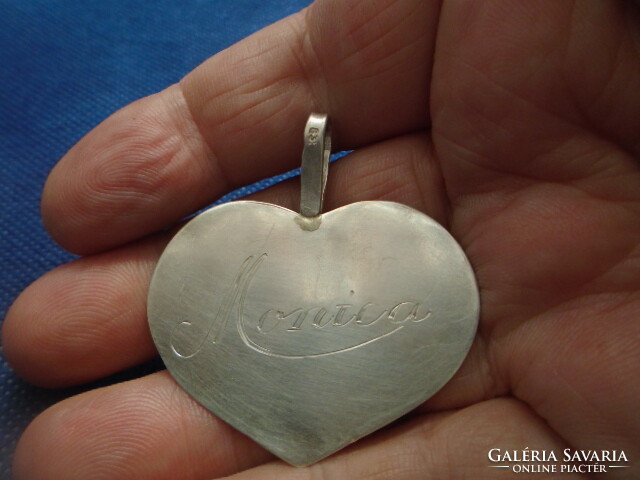 Special huge marked silver large heart pendant 100% goldsmith work 835 silver more than 10 grams