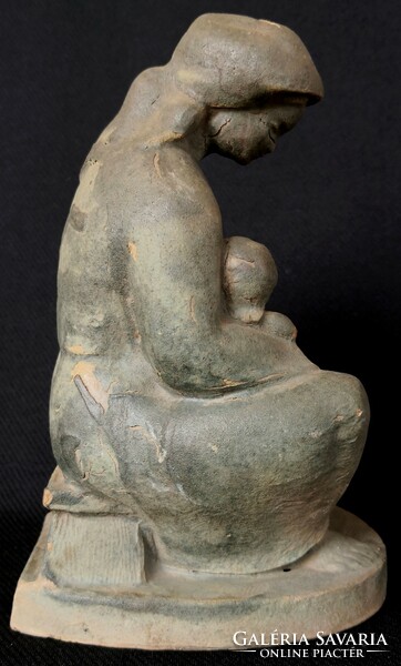 DT/235. Anya gyermekével - terrakotta kisplasztika