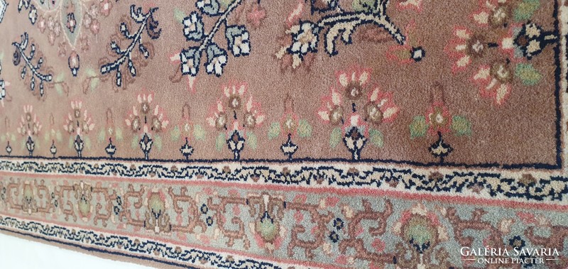 3232 CSODÁLATOS INDIAI Isfahani kézi gyapjú perzsa szőnyeg 140X73CM INGYEN FUTÁR