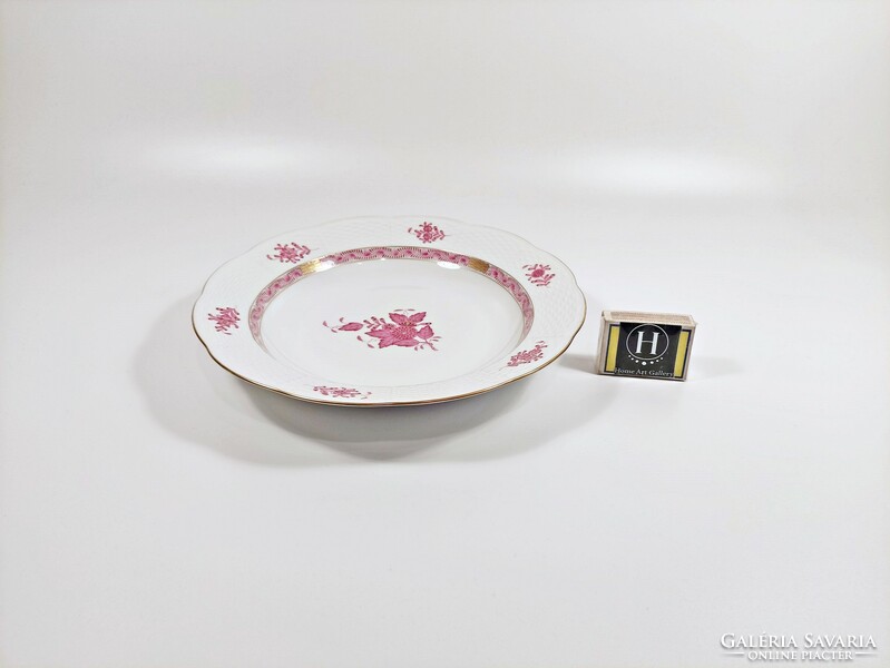 Herend, deep plate with purple Appony pattern (503), hand-painted porcelain, flawless! (J372)