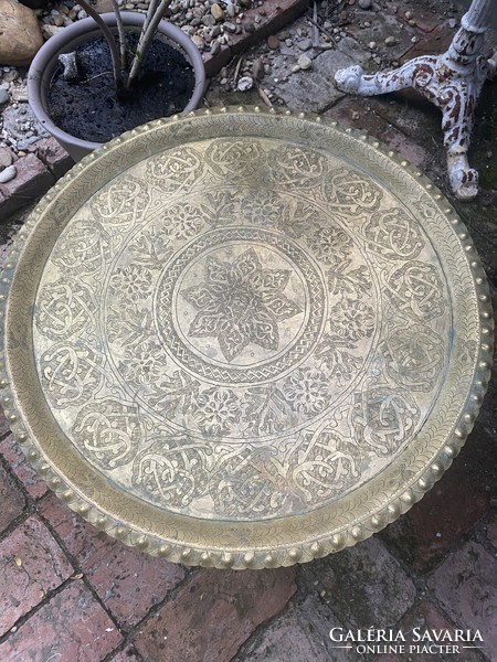 Orientalist copper tray table
