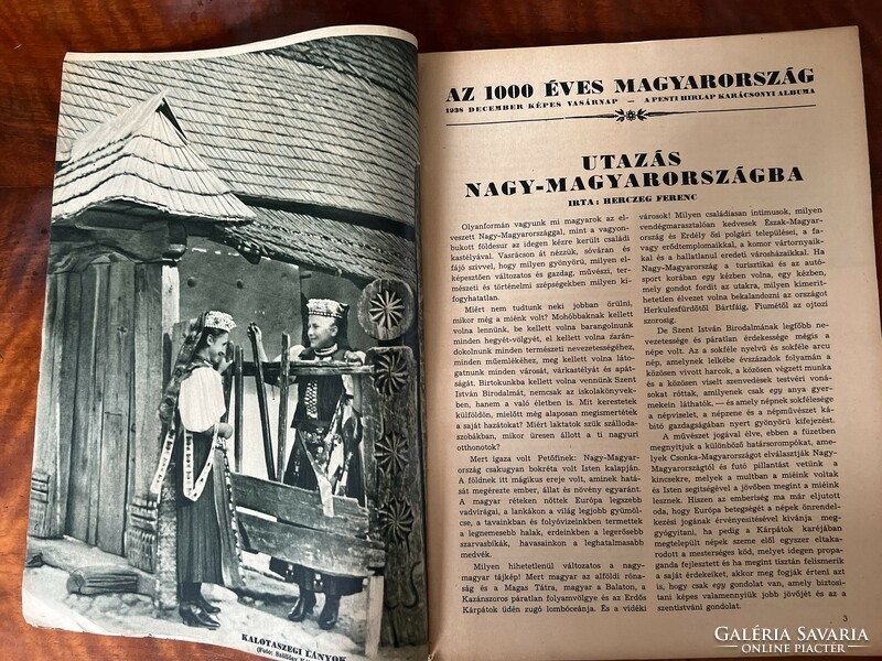The thousand-year-old Hungary. - Can be Sunday. The Christmas album of the Pest newspaper - December 1938.