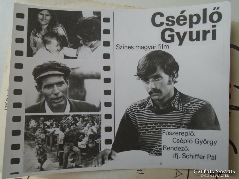 D195732  Cséplő Gyuri színes magyar film 1977 -fotó és kisméretű plakát-Kemény István, Schiffer Pál