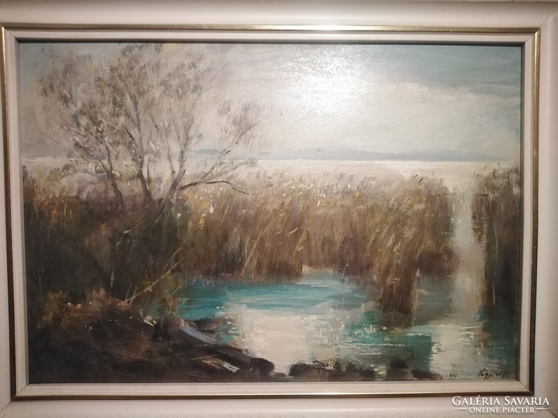 Otto Vágfalvi (1925-2015) brown reed c. Painting