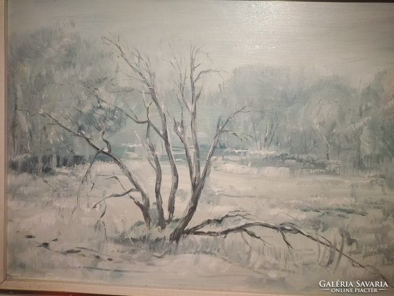 Otto Vágfalvi (1925-2015) cold winter c. Painting