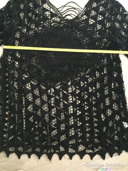 Black cotton lace beach dress