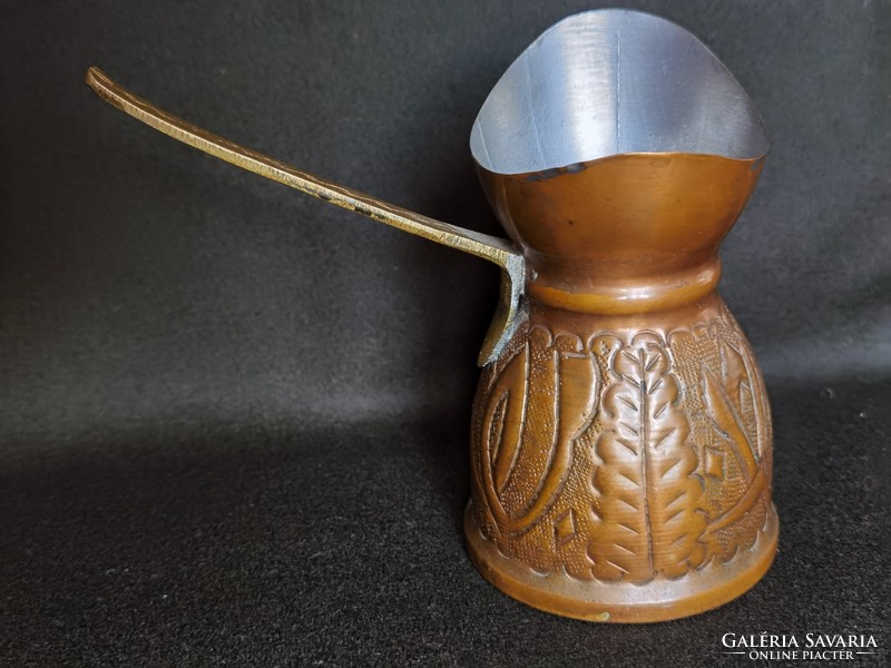 Míves török kovácsolt réz kávéfőző, dzsezva