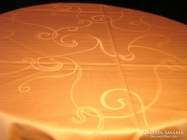 Beautiful golden yellow damask tablecloth, new