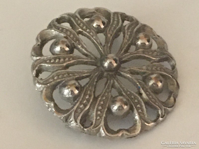 Pin-silver-plated metal without marking - mid-century: 1950s