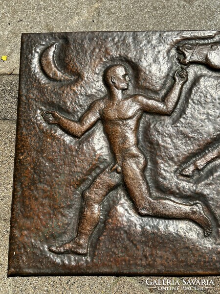 Sándor Tóth's large-scale copper relief-1964!