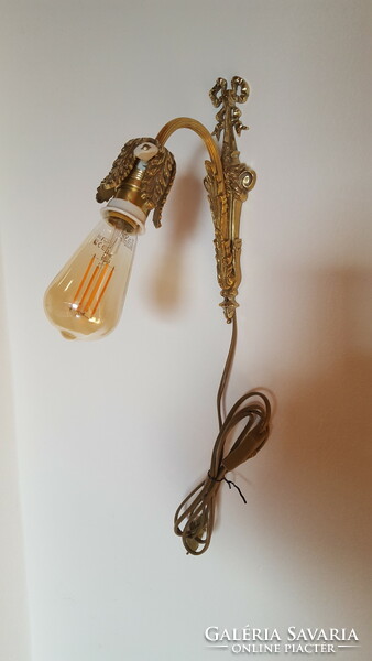 Completely renovated bow copper acanthus petal wall lamp made of copper!