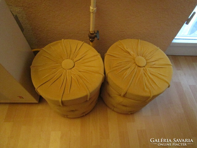 2 ottoman seats, yellow