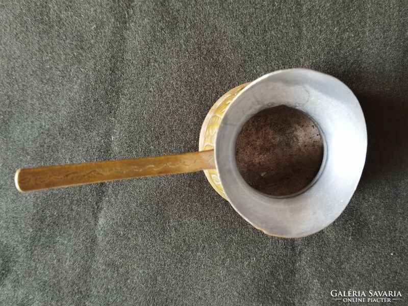 Míves török kovácsolt réz kávéfőző, dzsezva