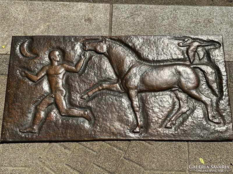 Sándor Tóth's large-scale copper relief-1964!